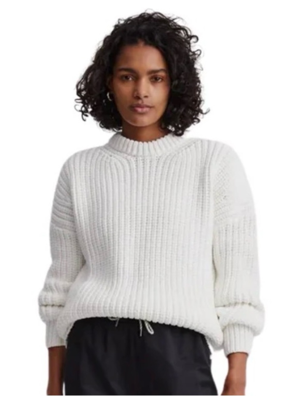 Varley Gracie Chunky Knit Sweater, white size S
